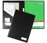 SIGEL EF410 Couverture de protection pour formulaires A4 (par exemple commande, facture, bon de livraison) avec pochettes pratiques pour reçus et porte-stylo intégré, noir