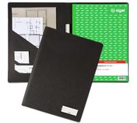 SIGEL EF415 Couverture de protection pour formulaires A4 (par exemple commande, facture, bon de livraison) avec pochettes pratiques pour reçus et porte-stylo intégré, anthracite