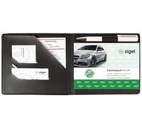 SIGEL EF610 Housse de protection pour documents format A6 paysage (par exemple carnet de conduite, reçus) avec poches pratiques pour reçus et porte-stylo intégré Noir