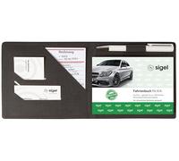 SIGEL EF615 Couverture de protection pour formulaires A6 paysage (par exemple carnet de conduite, facture, billet de livraison) avec poches pratiques pour reçus et porte-stylo intégré, anthracite