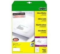 sigel - étiquettes adresse, 99,1 x 38,1 mm, blanches, petit, sur 25F A4 G