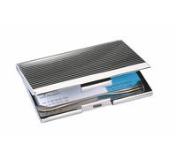 SIGEL Etui à cartes de visite 9,50 x 0,70 cm | VZ130, jusqu'à 20 cartes, format 9,1 x 5,6 cm, argent