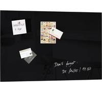 SIGEL GL120 Tableau magnétique en verre premium, surface brillante, 60 x 40 cm, verre de sécurité, montage facile, 3 aimants néodyme inclus, noir - Artverum