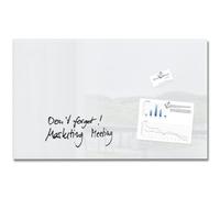 SIGEL GL131 Tableau magnétique en verre premium, surface brillante, 78 x 48 cm, verre de sécurité, montage facile, 3 aimants néodyme inclus, super blanc - Artverum