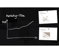 Sigel Gl140 Tableau Magnétique En Verre Artverum Verre Trempé 1000 X 650 X 15 Mm Noir Inclus : 8 Aimants Ultra Résistants Et Fixation Murale