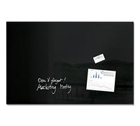 SIGEL GL140 Tableau magnétique en verre premium, surface brillante, 100 x 65 cm, verre de sécurité, montage facile, 3 aimants néodyme inclus, noir - Artverum