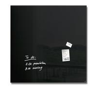 SIGEL GL200 Tableau magnétique en verre premium, surface brillante, 100 x 100 cm, verre de sécurité, montage facile, 2 aimants néodyme inclus, noir - Artverum