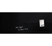 SIGEL GL240 Tableau blanc en verre / grand tableau magnétique en verre Artverum, 55x130 cm, noir