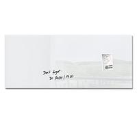 SIGEL GL241 Tableau magnétique en verre / tableau blanc premium, surface brillante, 130 x 55 cm, verre de sécurité, montage facile, 2 aimants néodyme inclus, super blanc - Artverum