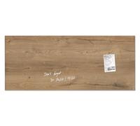 SIGEL GL247 Tableau magnétique en verre premium, surface brillante, 130 x 55 cm, verre de sécurité, montage facile, 2 aimants néodyme inclus, brun - Artverum