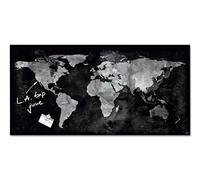 SIGEL GL270 Tableau magnétique en verre premium, surface brillante, 91 x 46 cm, verre de sécurité, montage facile, 3 aimants néodyme inclus, noir - Artverum