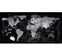 SIGEL GL270 Tableau magnétique en verre / tableau magnétique Artverum, 46x91 cm, design World-Map