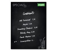 SIGEL GL276 Tableau magnétique en verre premium, surface mate, 90 x 120 cm, verre de sécurité, montage facile, 2 aimants néodyme inclus, noir - Artverum