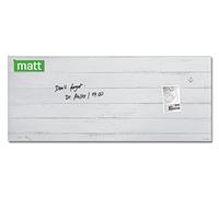 SIGEL GL381 Tableau magnétique en verre premium, surface mate, 130 x 55 cm, verre de sécurité, montage facile, 2 aimants néodyme inclus, bois vintage blanc - Artverum