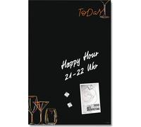 SIGEL GL396 Tableau magnétique en verre Artverum - Design Drinks - 40 x 60 cm - noir, orange - verre de sécurité - testé