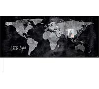 SIGEL GL410 Tableau magnétique en verre / tableau magnétique Artverum, avec éclairage LED, 55x130 cm, design World-Map