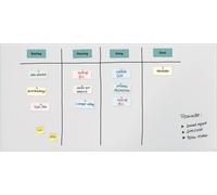 SIGEL GL525 Tableau blanc en verre / grand tableau magnétique Artverum, 200 x 100 cm, mat super-blanc