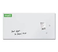 SIGEL GL546 Tableau magnétique en verre premium, surface mate, 91 x 46 cm, verre de sécurité, montage facile, 3 aimants néodyme inclus, super blanc - Artverum