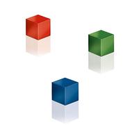 SIGEL GL725 Lot de 30 dés aimantés, cubes, néodyme N42, pour tableaux magnétiques, 1x1x1 cm, bleu/rouge/vert