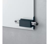 SIGEL GL800 Porte-stylo, anthracite, clip magnétique inclus pour fixation sur tableaux magnétiques en verre, plastique, 75x37x35 mm, 1 ST