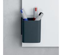 SIGEL GL801 Pot à crayons S, anthracite, clip magnétique inclus pour fixation sur tableaux magnétiques en verre, plastique, 75x94x51 mm, 1 ST