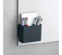 SIGEL GL802 Pot à crayons M, anthracite, avec clip magnétique pour fixation sur tableaux magnétiques en verre, plastique, 120x94x51 mm, 1 ST