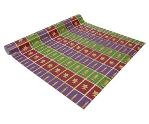 SIGEL GP121 Papier cadeau de Noël "Cut-out style", vert, rouge, violet, 5 m x 50 cm