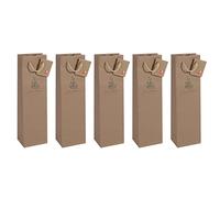 SIGEL GT042 Sac cadeau bouteille, brun, 10 x 35 cm