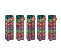 SIGEL GT048 SAC CADEAU BOUTEILLE, VERT, ROUGE, VIOLET, 10 X 35 CM GT04