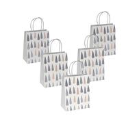 SIGEL GT122 Sac cadeau petit - blanc, bleu, gold - y compris garniture de fond et poignées en corde de papier de couleur assortie - papier - 18 x 23 cm, 5 piéces