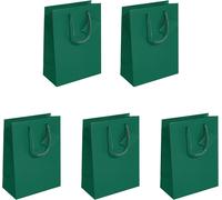 Sigel Gt501 Lot De 5 Sacs Cadeaux, Moyenne, 23 X 17 Cm, Mat, Vert Foncé