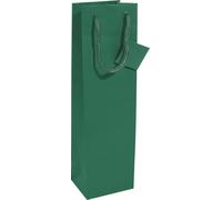 SIGEL GT502 Sac cadeau bouteille - vert opale - mat - avec fond et étiquette cadeau - papier - 10 x 35 cm