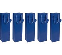 Sigel Gt504 Lot De 5 Sacs Cadeaux, Moyenne, 23 X 17 Cm, Mat, Bleu Foncé