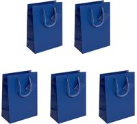 Sigel Gt504 Lot De 5 Sacs Cadeaux, Moyenne, 23 X 17 Cm, Mat, Bleu Foncé
