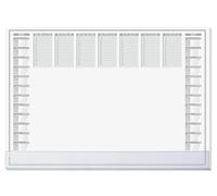 Sigel Sous-main papier H6366 A2 59,5x41 cm – Design Protect, calendriers 2 ans/semainier, gris/blanc