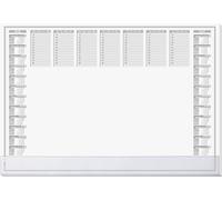 Sigel Sous-main papier H6366 A2 59,5x41 cm – Design Protect, calendriers 2 ans/semainier, gris/blanc