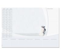 SIGEL H6370 Sous-mains en papier, calendriers sur 3 ans et semainier, A2 (59.5 x 41 cm), design harmony, blanc et gris, 30 feuilles