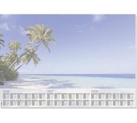 Sigel Sous-main Palmenstrand H6470 – papier A2 59,5 x 41 cm bleu pastel/blanc
