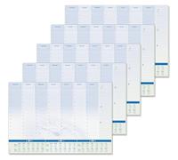 SIGEL H7350/5 Lot de 5 Sous-mains en papier, design planning semainier avec grille horaire et calendriers sur 3 ans, A2 (59, 5 x 41 cm), bleu et blanc, 5 x 30 feuilles