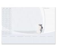 SIGEL H7370 Sous-mains en papier, calendriers sur 3 ans et semainier, A2 (59.5 x 41 cm), design harmony, blanc et gris, 30 feuilles