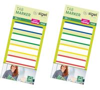 SIGEL Hn202 Marque-Pages Rigides "Tab Marker" en Film Transparent, 20 Feuilles de 3,8 X 5 cm, 4 Couleurs (Lot de 2)