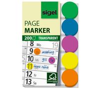 SIGEL HN301 Index repositionnables, film, points adhésifs, vert, bleu, violet, jaune, orange, 50x15 mm, 200 points