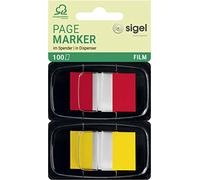 SIGEL Hn496 Marque-Pages Adhésifs en Papier Film Transparent, 2 X 50 Feuilles de 2,5 X 4,3 cm, Color-Tip 2 Couleurs