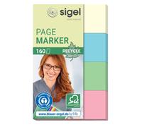 SIGEL HN604 Recycle PageMarkers, 4 x 40 sheets, pastel Yellow/Green/Blue/Red 1 p