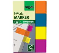 SIGEL HN614 Index repositionnables, film, orange, bleu, jaune, violet, 50x20 mm, 160 bandes