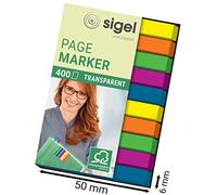 SIGEL Hn617 Marque-Pages ou Surligneurs de Texte en Film Transparent, 400 Feuilles de 5 X 0,6 cm, 5 Couleurs