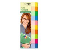 SIGEL Hn650 Marque-Pages Adhésifs en Papier, 500 Feuilles de 5 X 1,5 cm, 10 Couleurs