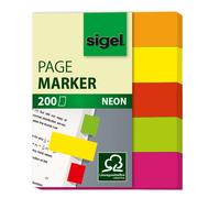 SIGEL HN655 Index repositionnables, papier, néon, orange, jaune, rouge, vert, rose, 50x12 mm, 200 bandes