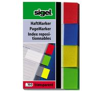 SIGEL HN670 Index repositionnables, papier, transparent, vert, jaune, bleu, rouge, 50x20 mm, 160 bandes