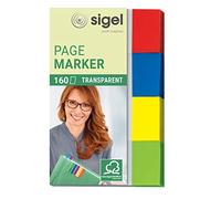 SIGEL Hn670 Marque-Pages Adhésifs en Papier Transparent, 160 Feuilles de 5 X 2 cm, 4 Couleurs